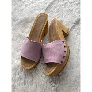 VERONICA BEARD Hannalee Suede Platform Clogs Lavender Size 10